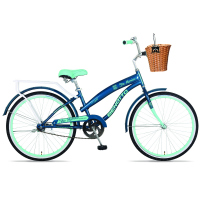 Bicicleta BENOTTO City STA. MONICA R24 1V. Mujer Frenos Contrapedal con Canastilla Acero Azul/Aqua Talla:UN