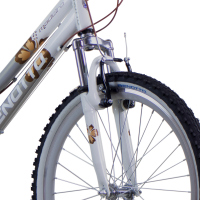 Bicicleta BENOTTO Montaña MADEIRA R24 21V. Mujer FS Sunrace Frenos ”V” Acero Plata/Blanco Talla:UN