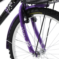 Bicicleta BENOTTO Montaña KYRA R24 1V. Mujer Frenos ”V” Acero Negro/Purpura Talla:UN