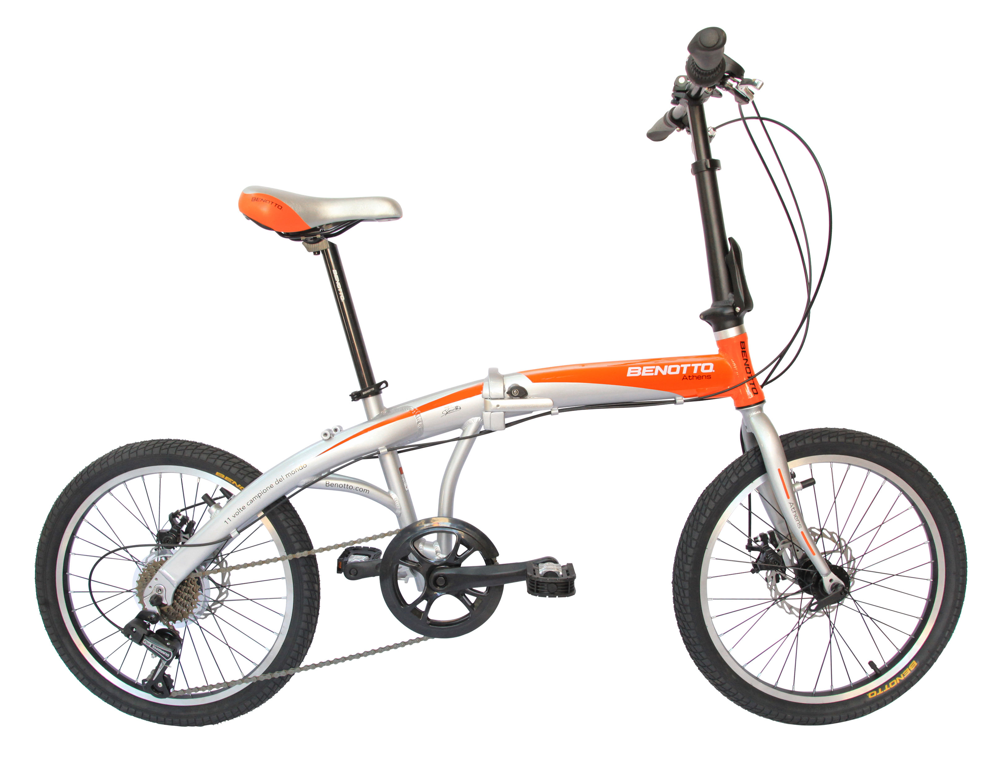 Bicicleta Benotto Athens Alum R20 7V Plegable de Luxe Plata/Naranja UN