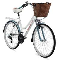 Bicicleta BENOTTO City MOOREA R26 21V. Mujer Sunrace Frenos ”V” Aluminio Blanco/Aqua Talla:UN