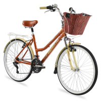Bicicleta BENOTTO City MOOREA R24 21V. Mujer Sunrace Frenos ”V” Aluminio Terracota/Crema Talla:UN