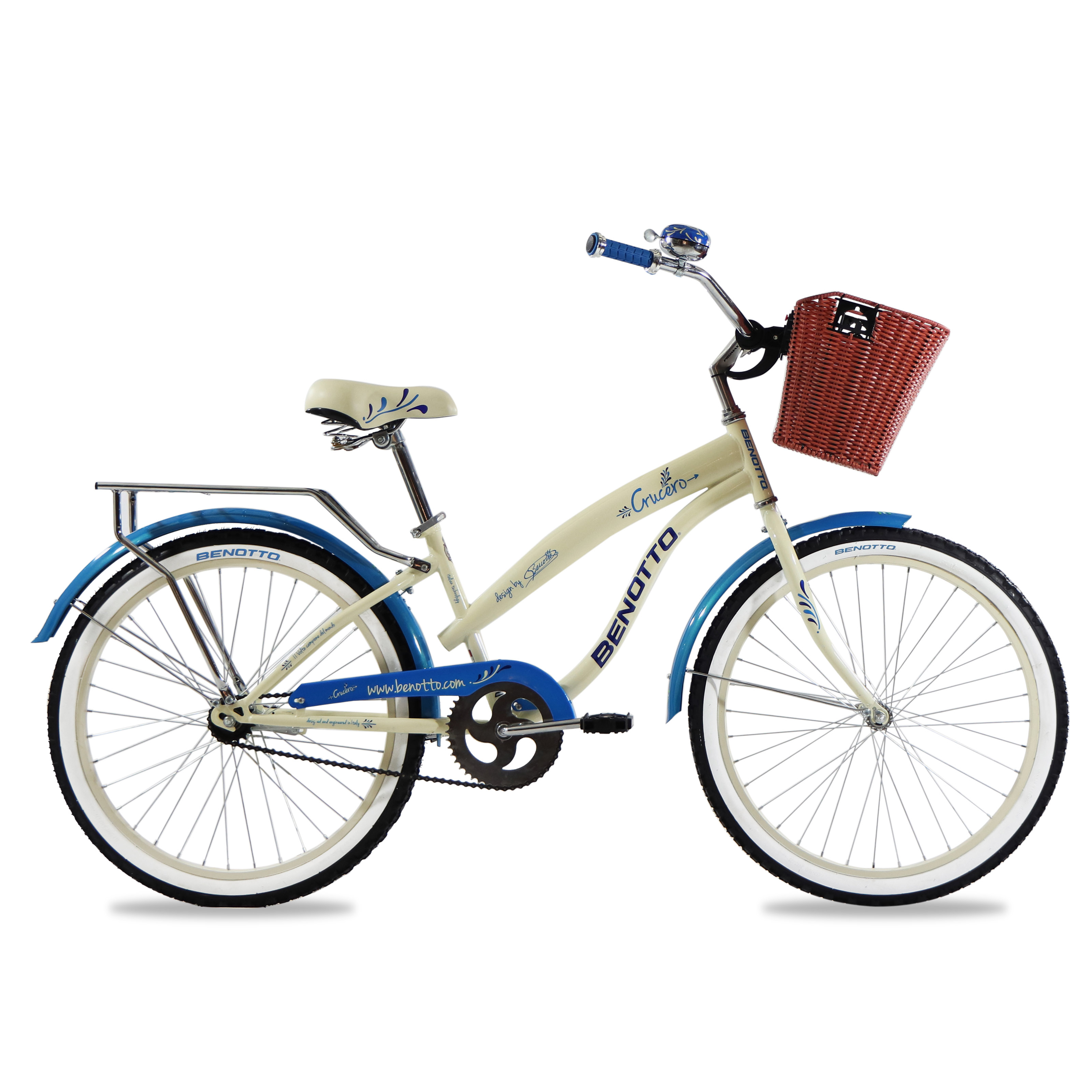Bicicleta BENOTTO City CRUCERO R24 1V. Mujer Frenos Contrapedal Acero Crema Talla:UN