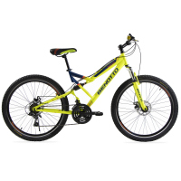 Bicicleta BENOTTO Montaña NAVY R27.5 21V. Hombre DS Shimano Frenos Doble Disco Mecanico Acero Amarillo Neon/Azul Brillante Talla:UN