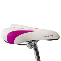 Bicicleta BENOTTO Montaña KYRA R26 1V. Mujer Frenos ”V” Acero Blanco/Rosa Metalico Talla:UN