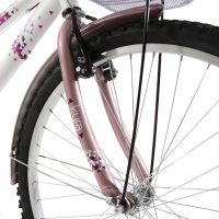 Bicicleta BENOTTO Montaña KYRA R26 1V. Mujer Frenos ”V” Acero Blanco/Rosa Metalico Talla:UN