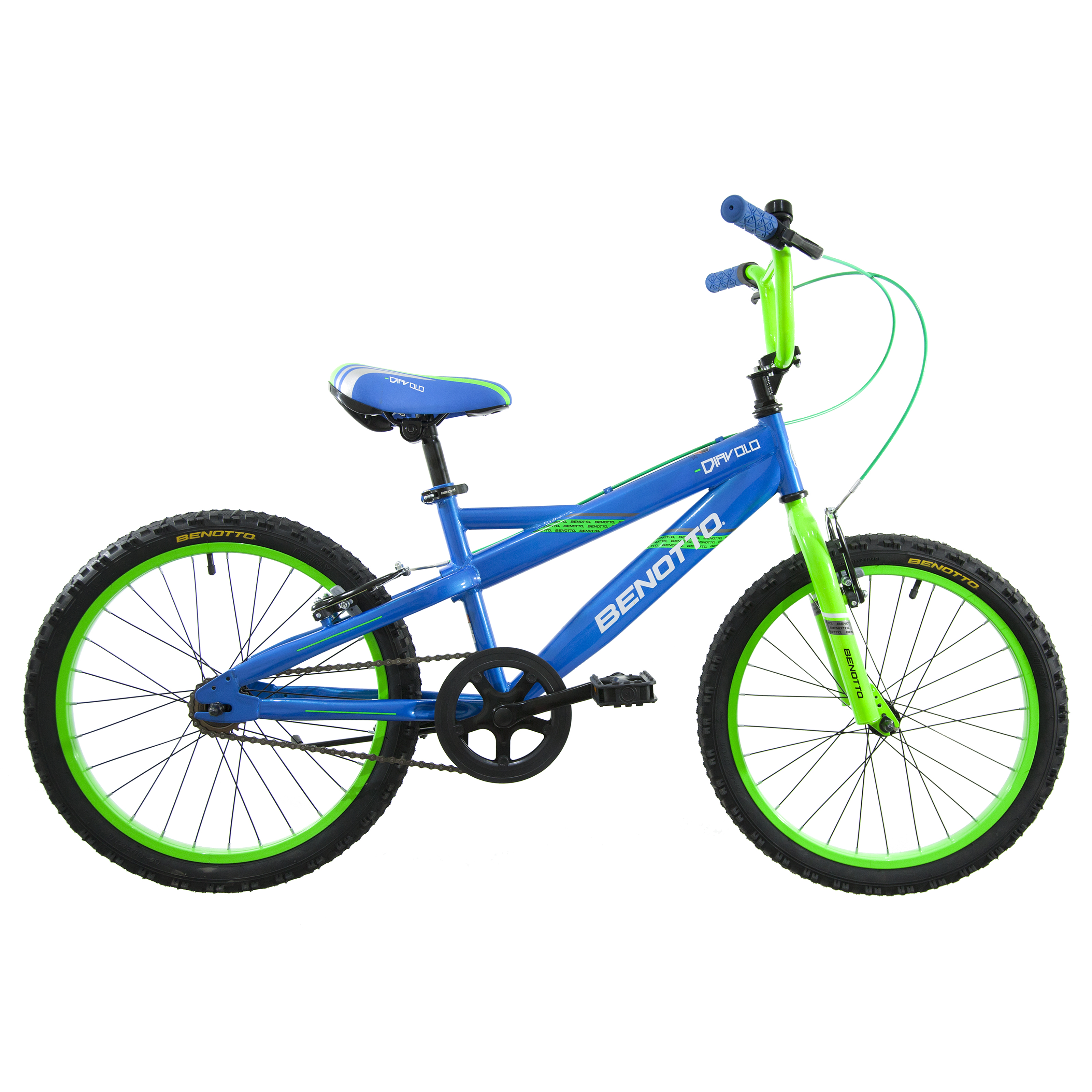 Bicicleta BENOTTO Cross DIAVOLO R20 1V. Niño Frenos ”V” Acero Azul/Verde Neon Talla:UN