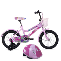 Bicicleta BENOTTO Infantil SAFARI R16 1V. Niña Frenos ”V” Ruedas Laterales, con Casco Acero Palo de Rosa Talla: UN