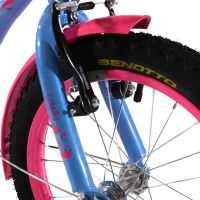 Bicicleta BENOTTO Cross LAYLA R16 1V. Niña Frenos ”V” con Porta Bulto, Ruedas Laterales Acero Azul Talla:UN