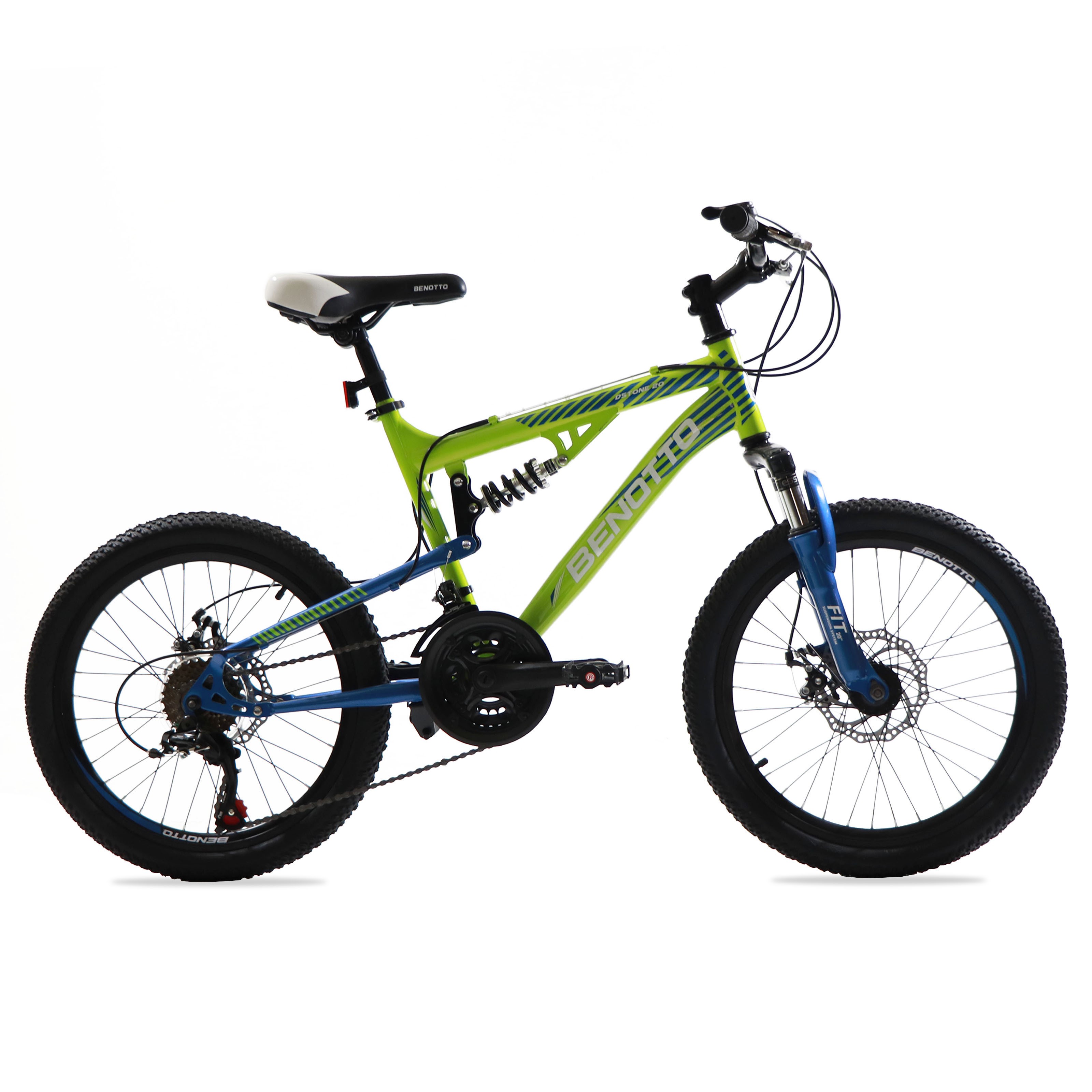 Bicicleta BENOTTO Montaña DS-TONE R20 21V. Hombre DS Frenos Doble Disco Mecanico Acero Verde/Azul Oscuro Talla:UN