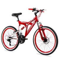 Bicicleta BENOTTO Montaña RUSH R24 21V. Hombre DS Sunrace Frenos Disco Delantero/”V” Trasero Acero Gris/Rojo Talla:UN