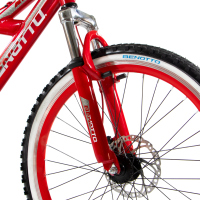 Bicicleta BENOTTO Montaña RUSH R24 21V. Hombre DS Sunrace Frenos Disco Delantero/”V” Trasero Acero Gris/Rojo Talla:UN