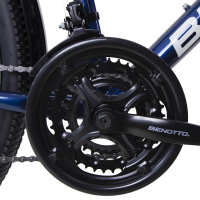 Bicicleta BENOTTO Montaña 747 R26 21V. Hombre FS Shimano Frenos Delantero Disco Mecanico/Trasero ”V” Acero Azul Rey/Negro Talla:UN