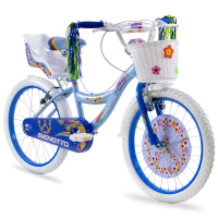 Bicicleta BENOTTO Cross FLOWER POWER R20 1V. Niña Frenos ”V” Acero Azul Frio/Azul Talla:UN