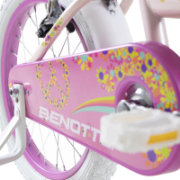 Bicicleta BENOTTO Cross FLOWER POWER R16 1V. Niña Frenos ”V” Acero Rosa Pastel/Rosa Aperlado Talla:UN