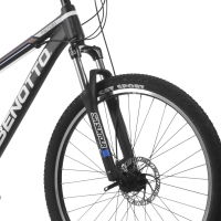 Bicicleta BENOTTO Montaña FS-700 R27.5 24V. FS Frenos Doble Disco Mecanico Aluminio Negro Calcomania Dorada Talla:SS