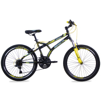 Bicicleta BENOTTO Montaña FIRE BACK R24 21V. Hombre FS Frenos ”V” Acero Negro/Amarillo Neon Talla:UN