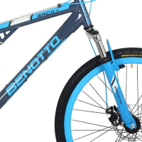 Bicicleta BENOTTO Montaña MACH1 R26 21V. Hombre Frenos Doble Disco Mecanico Acero Gris/Azul Talla:UN