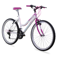 Bicicleta BENOTTO Montaña ALPINA R26 21V. Mujer Sunrace Acero Frenos ”V” Acero Blanco/Magenta Talla:UN