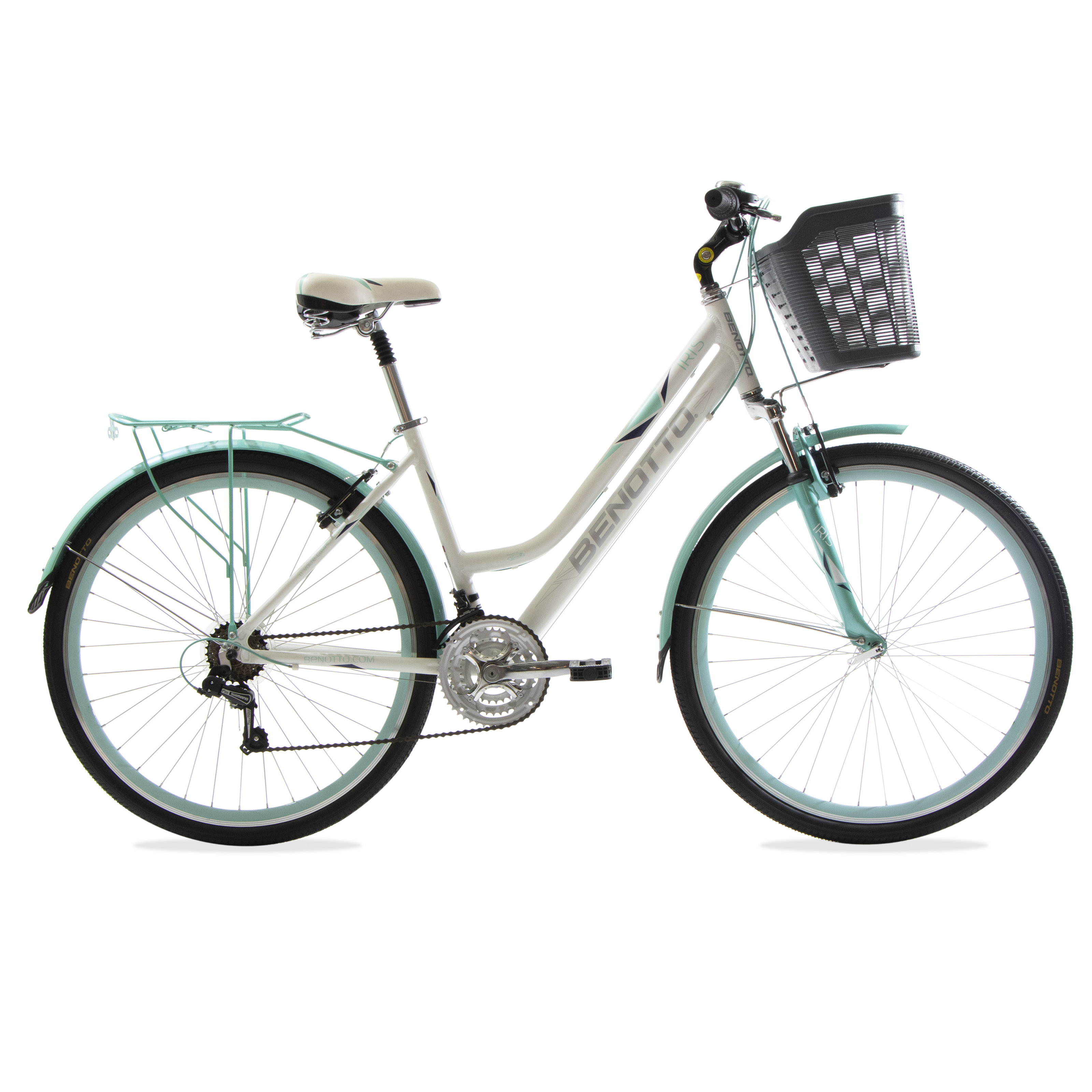 Bicicleta BENOTTO City IRIS R700C 21V. Mujer FS Shimano Frenos ”V” Aluminio Blanco Talla:UN