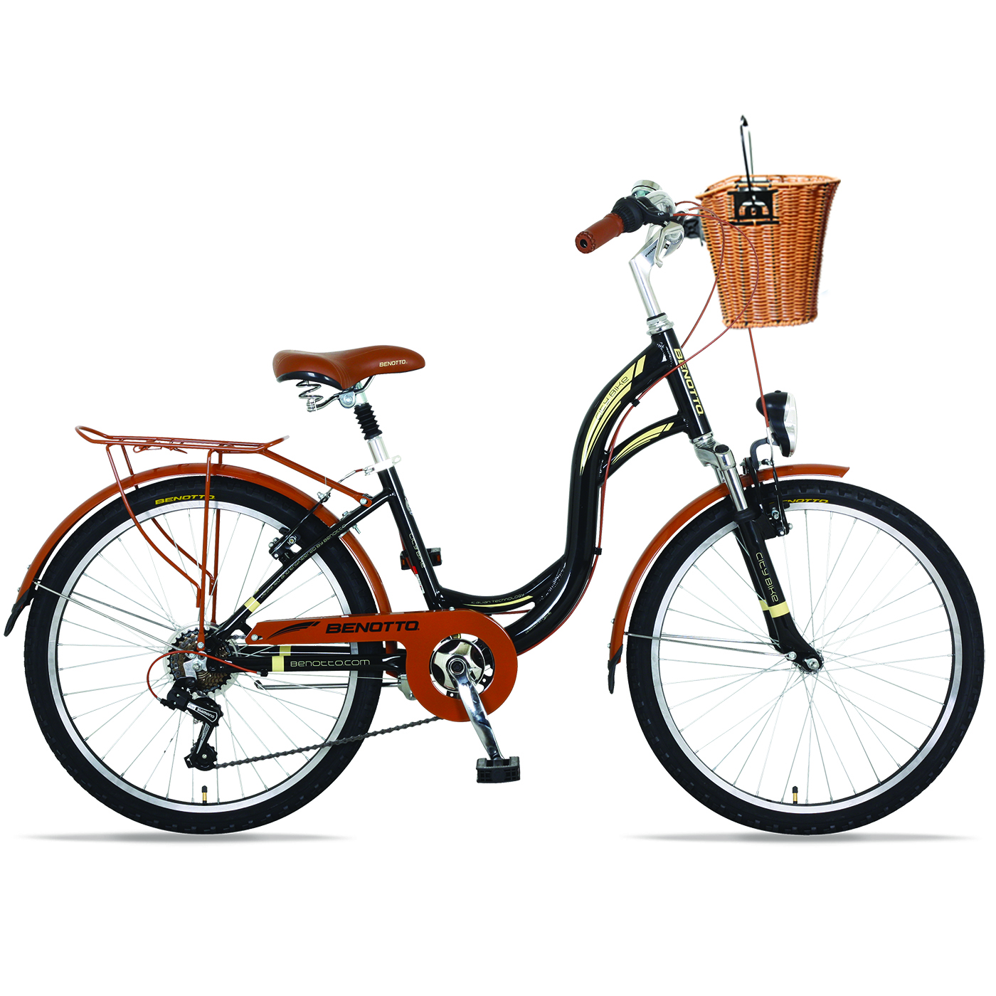 Bicicleta BENOTTO City CITY BIKE R24 7V. Mujer Sunrace Frenos ”V” Aluminio Negro Talla:UN