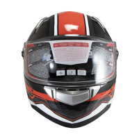 Casco Motociclista 57-58cm Doble Visor Negro/Rojo Mediano FF-001