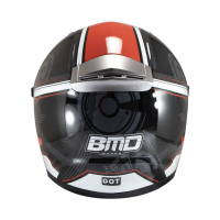 Casco Motociclista 57-58cm Doble Visor Negro/Rojo Mediano FF-001