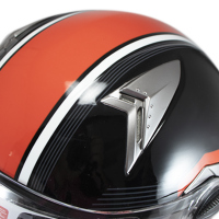 Casco Motociclista 59-60cm Doble Visor Negro/Rojo Grande FF-001