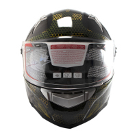Casco Motociclista 59-60cm Doble Visor Negro/Verde Grande FF-001