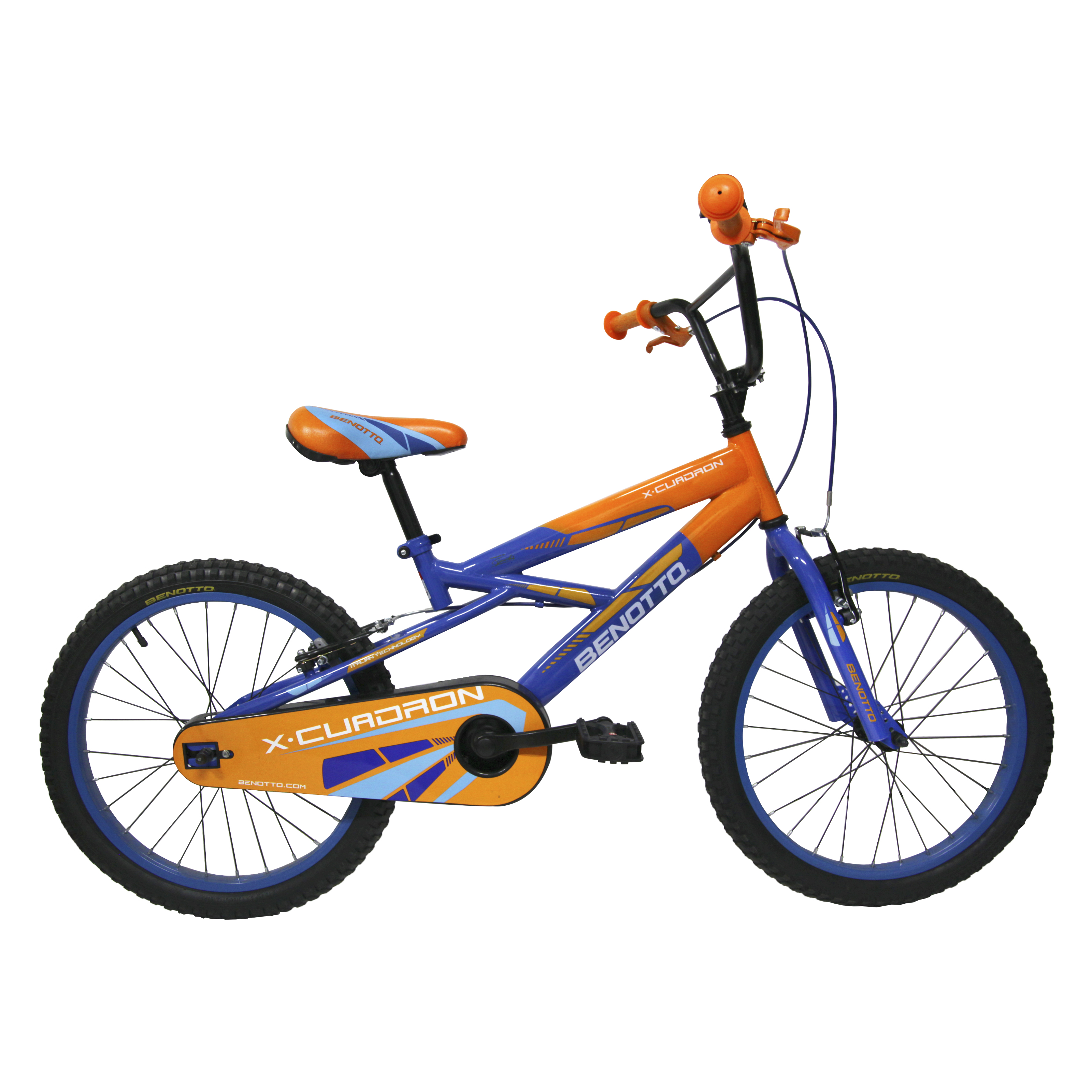 Bicicleta BENOTTO Cross XCUADRON R20 1V. Niño Frenos ”V” Acero Naranja/Azul Obscuro Talla:UN