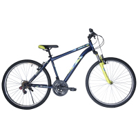 Bicicleta Montaña WOLF R27.5 18V. Hombre FS Frenos ”V” Acero Azul/Verde Limon Talla:UN