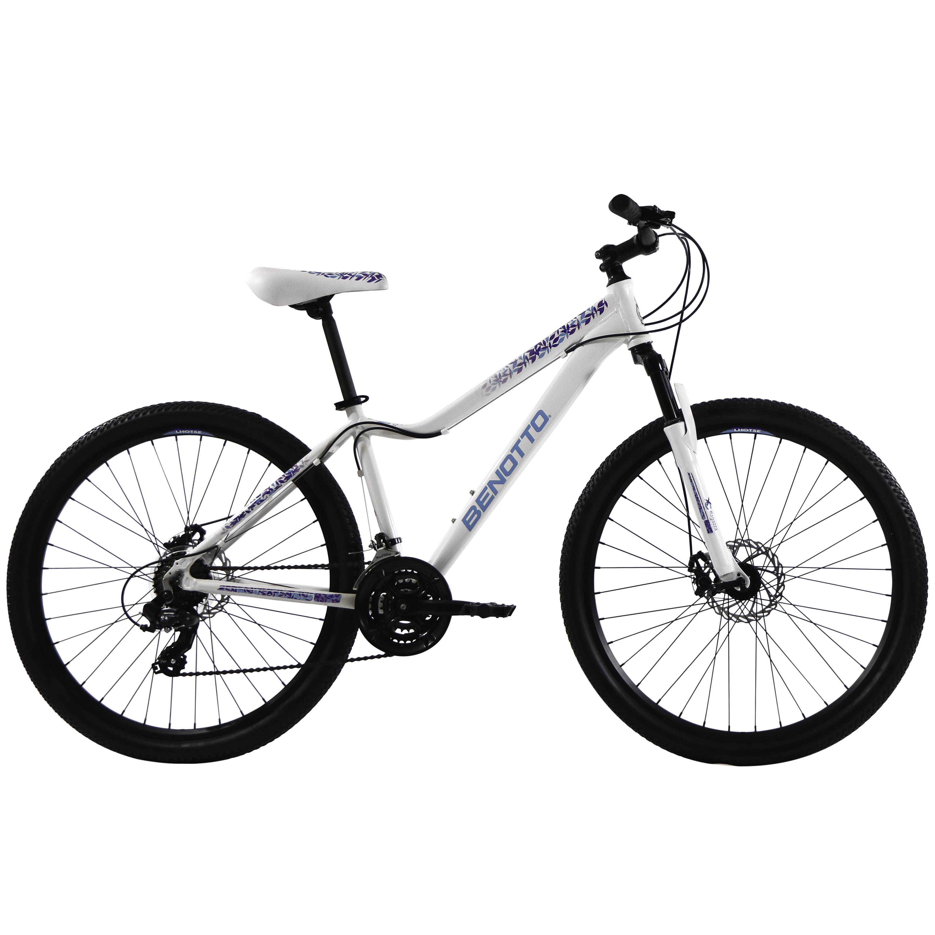 Bicicleta BENOTTO Montaña LHOTSE R27.5 24V. Mujer FS Doble Freno de Disco Aluminio Blanco Talla:MM
