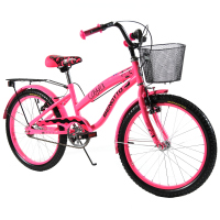 Bicicleta BENOTTO Cross LAYLA R20 1V. Niña Frenos ”V” con Porta Bulto Acero Rosa Neon Talla:UN