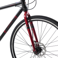 Bicicleta BENOTTO Hibrida DESTREZZA R700C 7V. Shimano Frenos Doble Disco Mecanico Acero Negro/Rojo Talla:53
